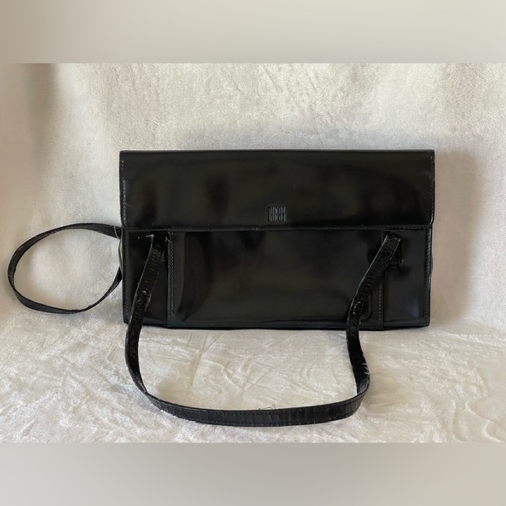 Vintage Black Guess leather shoulder purse handbag